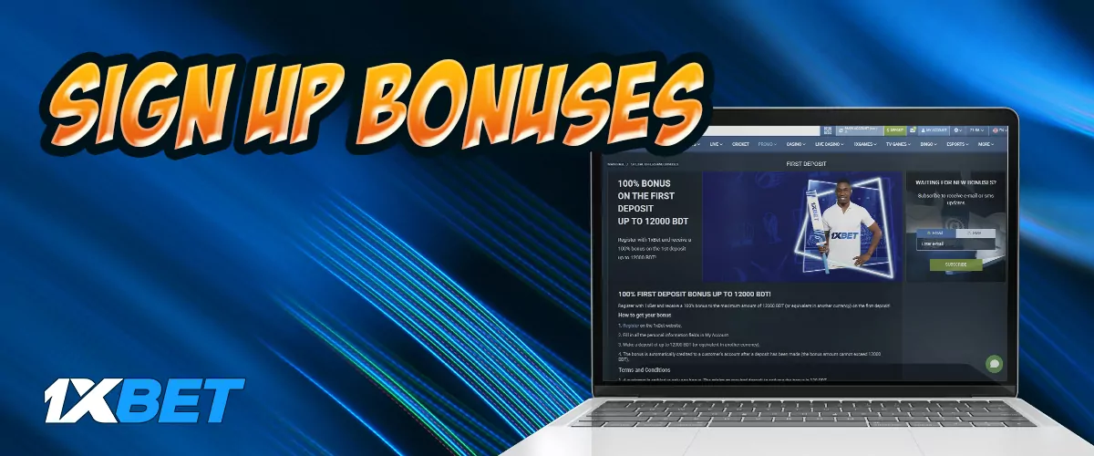 Bonuses available to new 1xbet bangladesh 1xbet users after registration